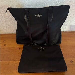 Kate Spade Black Tote with Matching Pouch